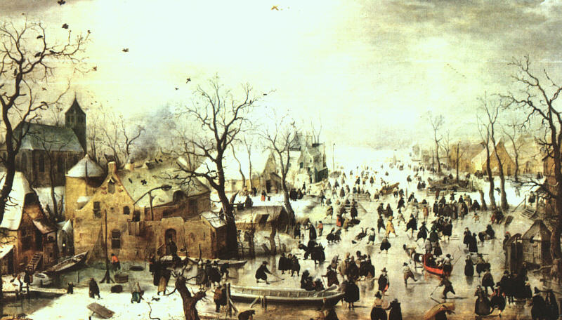 A Scene on the Ice near a Town  f